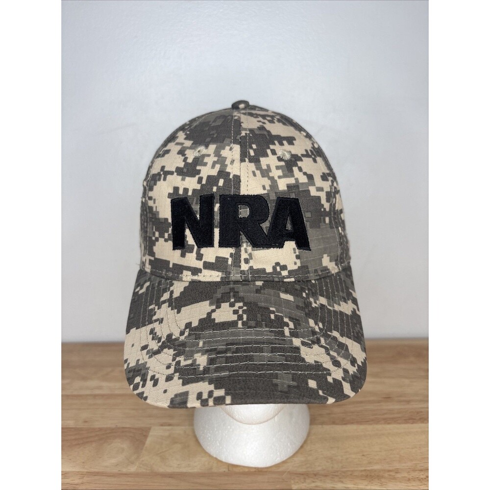 NRA Camo Cap Hat Strap Back Adjustable Digital  Camouflage Est. 1871 JH6